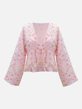 PETAL WHISPER - PINK FLORAL FRONT TIE TOP